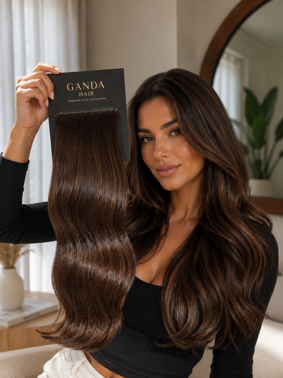 Long wavy hair extension reference