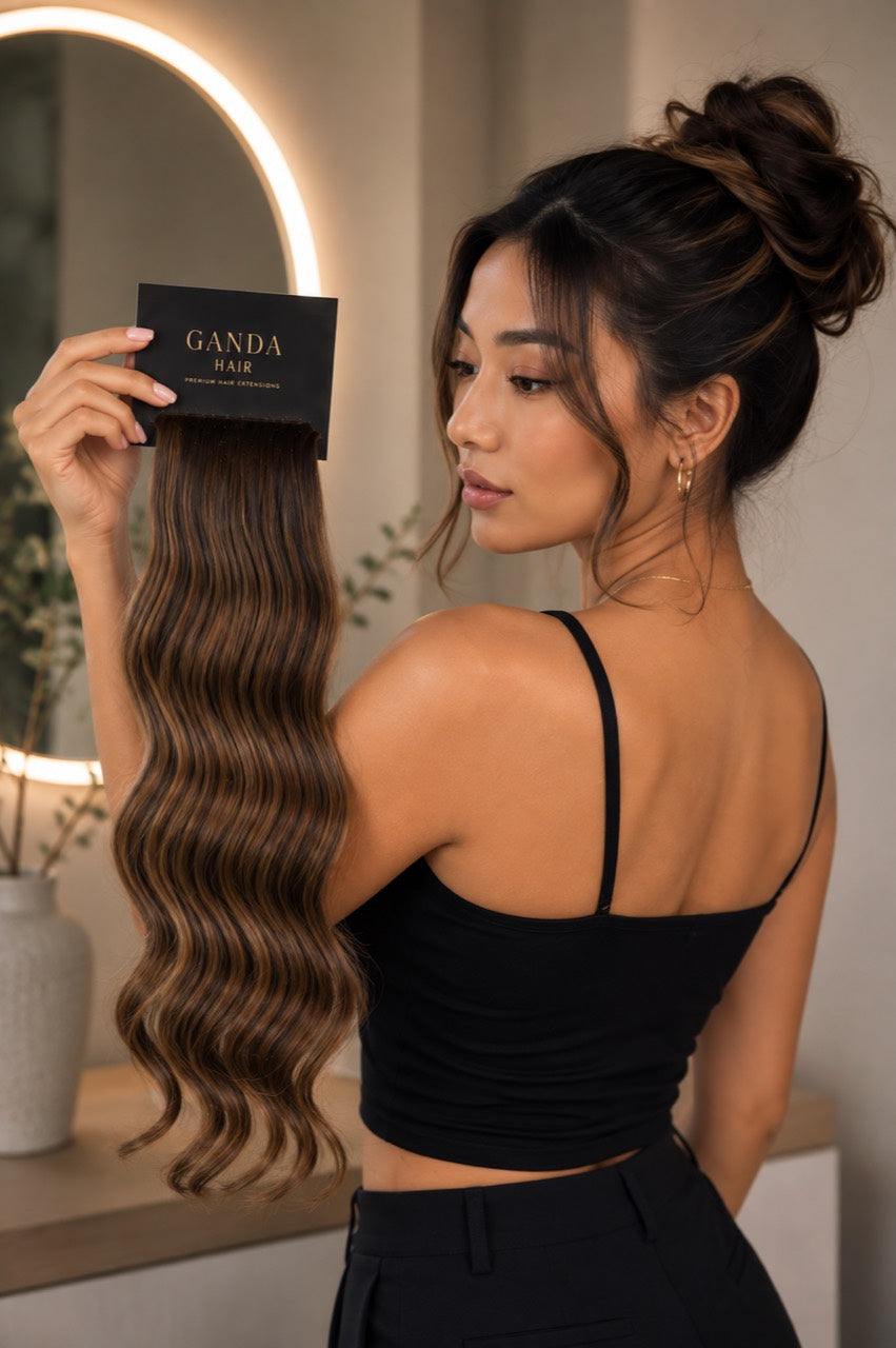 Up-do hair styling reference with extension